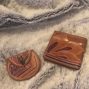 Hand crafted Leather wallet and change purse